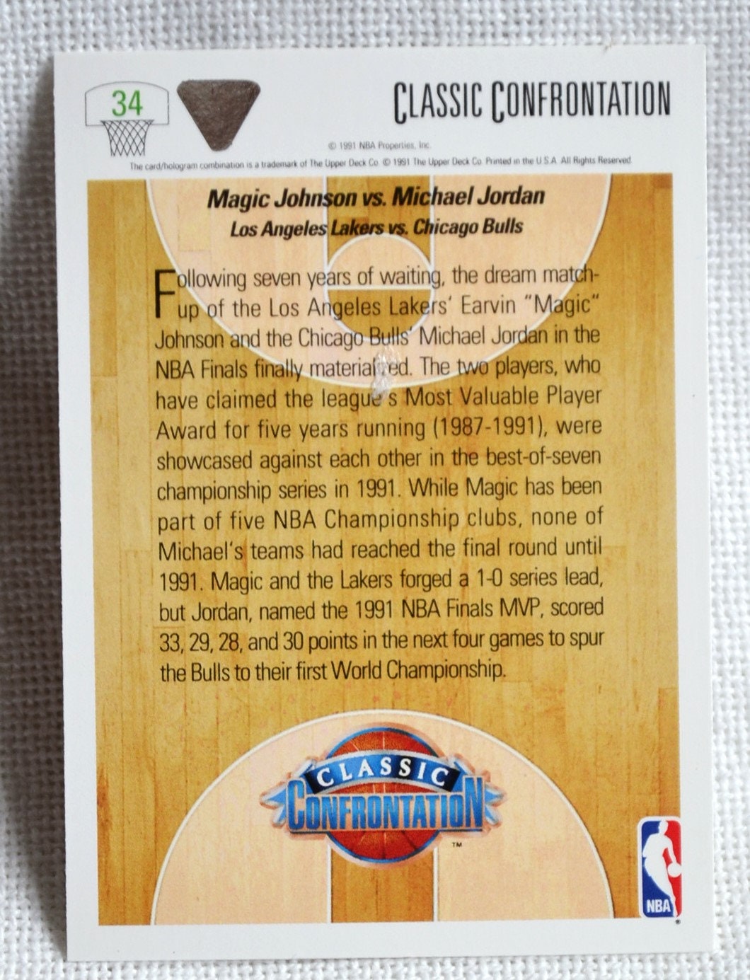 Magic Vs Jordan Basketball Card 1992 Upper Deck No 34 Magic 