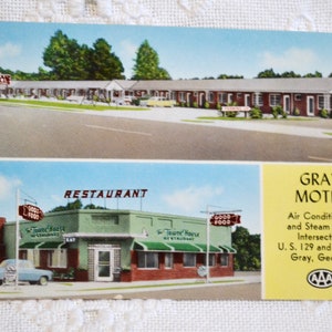 Carte postale GEORGIE vintage gris motel maison de ville restaurant Macon Americana carte postale souvenirs souvenirs papier éphémères PanchosPorch