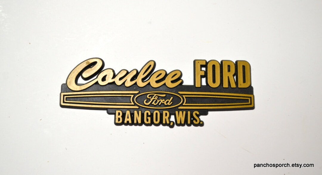 Vintage Coulee Ford Car Dealer Emblem Sales Logo Bangor Etsy