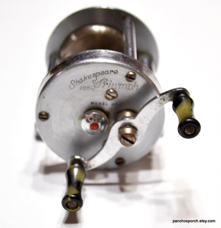 Vintage Shakespeare Triumph Fishing Reel: 1958 Model HC, USA Made Vintage Shakespeare Triumph Fishing Reel: 1958 Model HC, USA Made