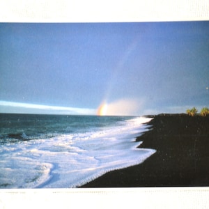 vintage HAWAII Carte postale Kamoamoa Black Beach Volcano Park Rainbow Americana Carte postale Souvenirs Papier publicitaire Ephemera PanchosPorch