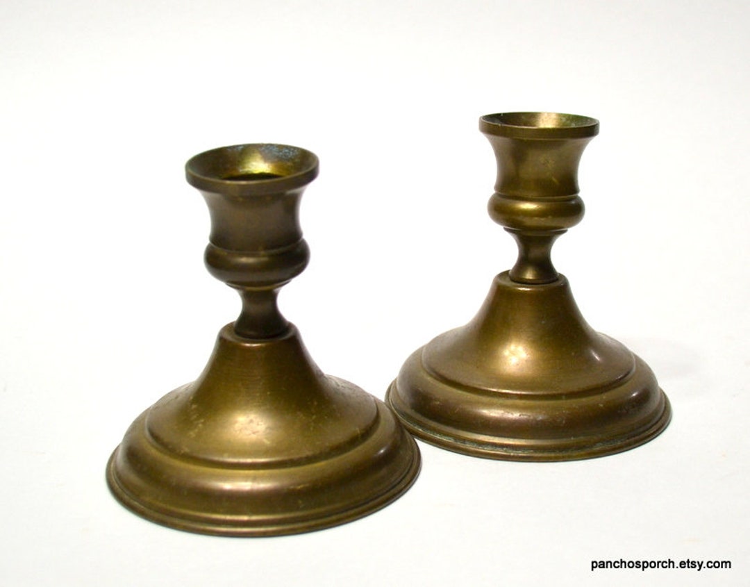 Vintage Brass Candlestick Holder Set of 2 Lightweight Candle - Etsy