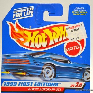 Hot Wheels - Olds Aurora Police - Modèle 1999 Mainline Collector #1047 - Long Card US