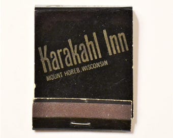Vintage Karakhal Inn Matches Matchbook Wisconsin Hotel Restaurant Souvenir Collectible Advertising Matches