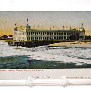 Carte postale vintage ASBURY PARK New Jersey Asbury Avenue Casino plage océan carte postale souvenirs souvenirs papier éphémères PanchosPorch