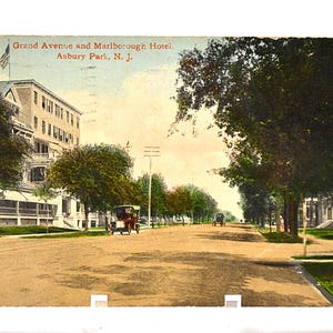 Carte postale vintage ASBURY PARK New Jersey Grand Avenue Marlborough Hotel Landmark Carte postale souvenir Souvenirs Papier éphémères PanchosPorch