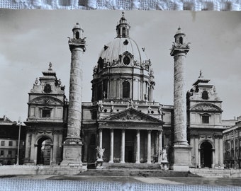 Vintage Postcard Cathedral Architecture European Black White Original Souvenir Vacation Momento Paper Ephemera