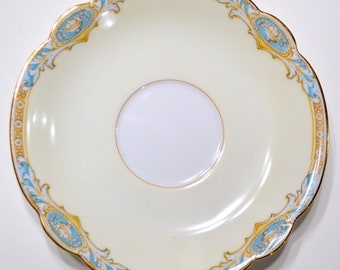 Vintage Noritake Marvelle Saucer Floral Blue Gold Urn Border Gold Rim Morimura 1930s Dinnerware Japan PanchosPorch