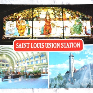 Vintage MISSOURI carte postale St Louis Union Station carte postale Americana souvenirs publicité papier éphémère PanchosPorch