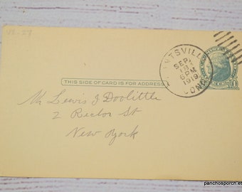 Vintage Written Postcard 1919 Personal Message Correspondence Connecticut Mark Card Green Jefferson Scrapbooking Ephemera PanchosPorch