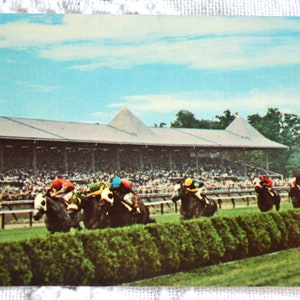 vintage NEW YORK Carte Postale Saratoga Race Track Horse Racing Souvenir Inutilisé Carte Postale Souvenirs Publicité Papier Ephemera PanchosPorch