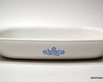 Vintage CORNING WARE Cornflower Blue Roaster P-21 Rectangular Baking Dish Classic Blue White Floral Retro Kitchen Cookware PanchosPorch