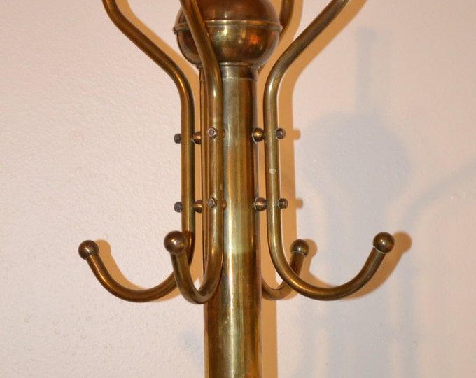 Vintage Brass Coat Rack Hat Rack Tall Antique Panchosporch Etsy