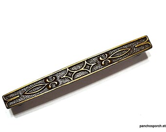 Vintage Brass Finish Drawer Pull Handle - Salvaged Furniture Hardware