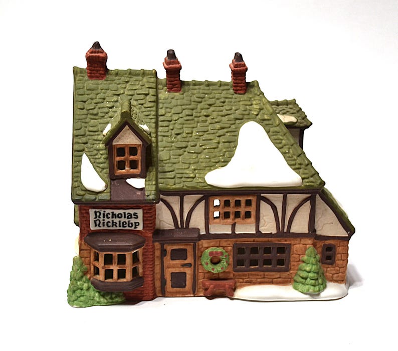 Vintage Nicholas Nickleby Cottage Lighted Building Department 56 Dickens Village Series Holiday Decor