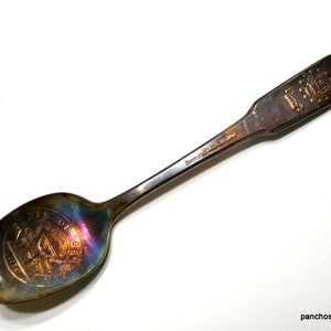 Vintage GEORGIA Collector Spoon Bicentennial 1776 1976 Tarnished Silver Plate Teaspoon Franklin Mint International PanchosPorch