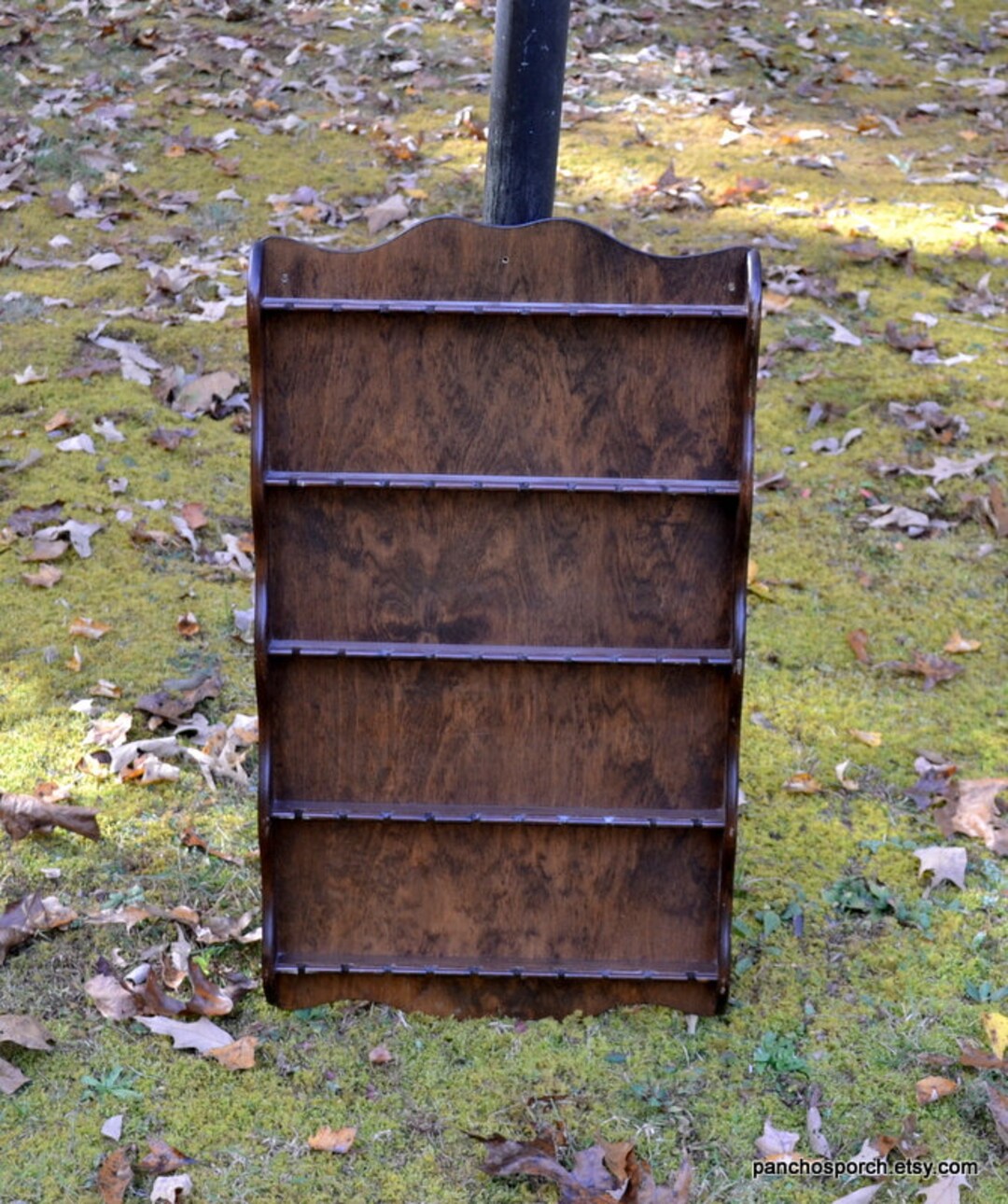 Vintage Wooden Spoon Rack 50 Slot Large Wall Mount Hanging Utensil