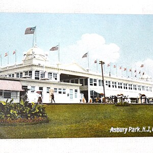 Vintage ASBURY PARK carte postale New Jersey Casino Boardwalk Beach Resort Americana carte postale souvenirs papier éphémères PanchosPorch