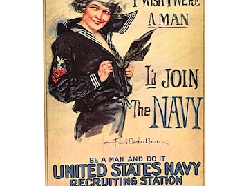 Vintage WWI Navy Postcard: Christy Girls Replica, Paper Ephemera