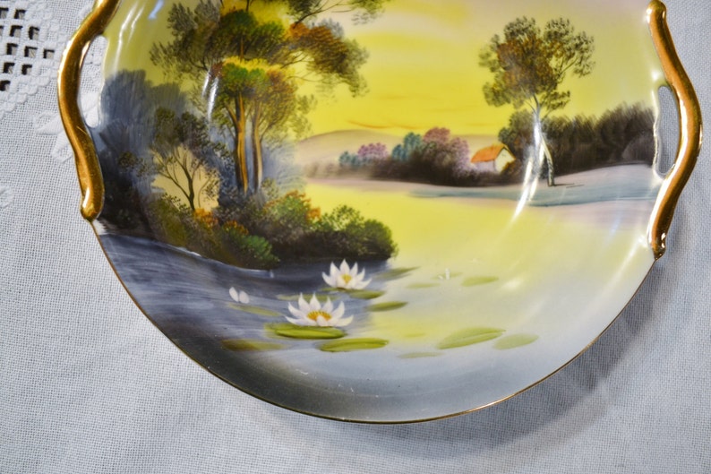 Vintage Noritake Hand Painted Bowl Morimura Gold Handles Japan PanchosPorch