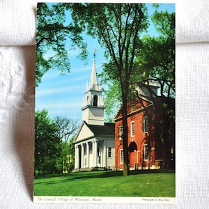 Vintage Wiscasset Maine Postcard: Coastal Village Americana Souvenir