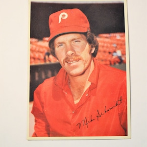 Vintage Mike Schmidt Jumbo Baseball Card Topps Oversize Collectible Card MLB Philadelphia Phillies PanchosPorch