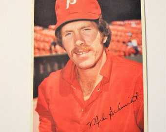Vintage Mike Schmidt Jumbo Baseball Card Topps Oversize Collectible Card MLB Philadelphia Phillies PanchosPorch