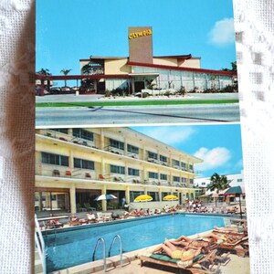 vintage FLORIDA Postcard Olympia Motel Miami Beach Souvenir Carte postale inutilisée Souvenirs Publicité Papier Ephemera PanchosPorch