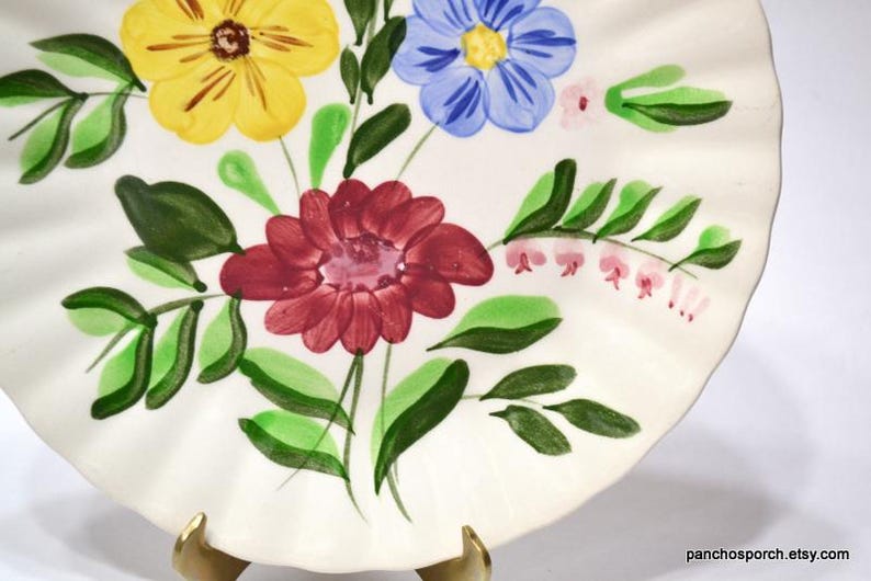 Vintage Blue Ridge Pottery Dinner Plate: Flutter Floral Pattern - Etsy