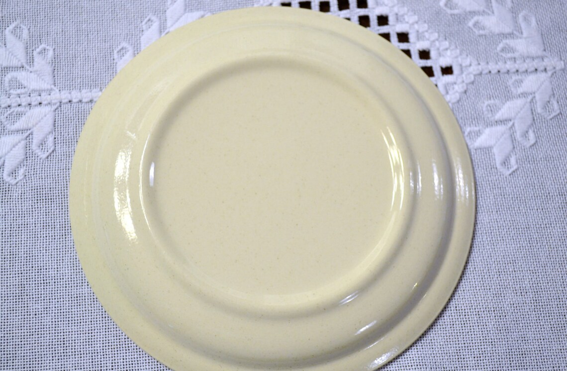 Vintage Stoneware Salad Dessert Plate Set of 5 Wheat Brown Etsy