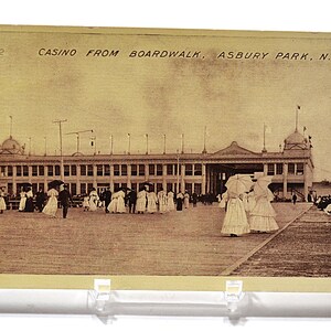 Carte postale vintage ASBURY PARK Casino du New Jersey de Boardwalk sépia 1913 Carte postale souvenir souvenirs éphémères papier PanchosPorch