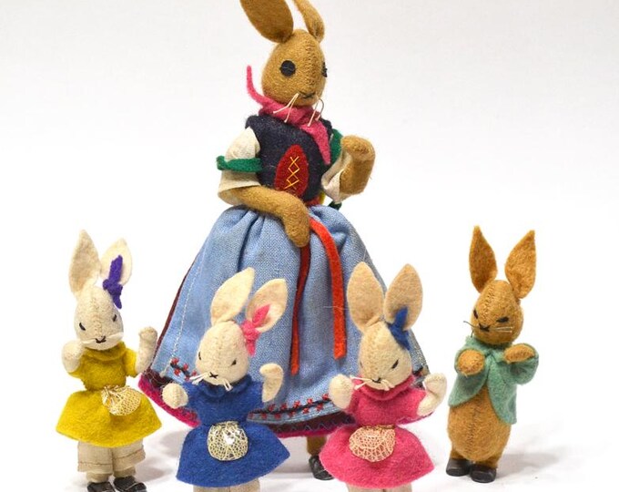 Vintage BAPS Peter Rabbit Family 1950's Childrens Toy Mother Rabbit ...