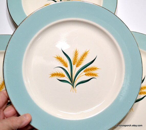 Vintage International Viking Dinner Plate Set of 4 Aqua Blue