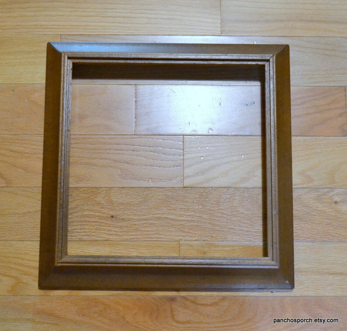 Vintage Brown Square Wooden Frame Deep Wood Picture Frame Wall Etsy