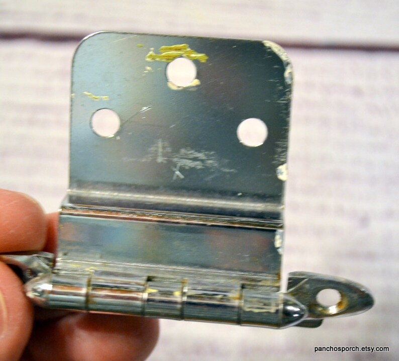 Vintage Chrome Kitchen Hinge Set of 4 Offset Metal Etsy