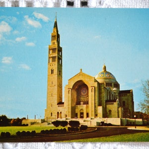 Vintage WASHINGTON DC carte postale National Shrine Carte postale de l'Immaculée Conception Americana Memorabilia Papier publicitaire Ephemera PanchosPorch
