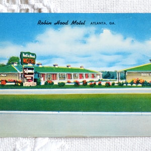 Vintage carte postale GEORGIE Robin des bois Motel Riverdale Atlanta carte postale souvenirs de vacances papier éphémères PanchosPorch