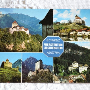 vintage AUTRICHE Carte postale Montagnes Châteaux Carte postale de vacances européenne Souvenirs Papier publicitaire Éphémère PanchosPorch
