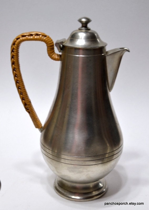 Vintage SELANGOR Pewter Coffee Pot Set Tall Metal Coffee Pot Vintage SELANGOR Pewter Coffee Pot Set Tall Metal Coffee Pot