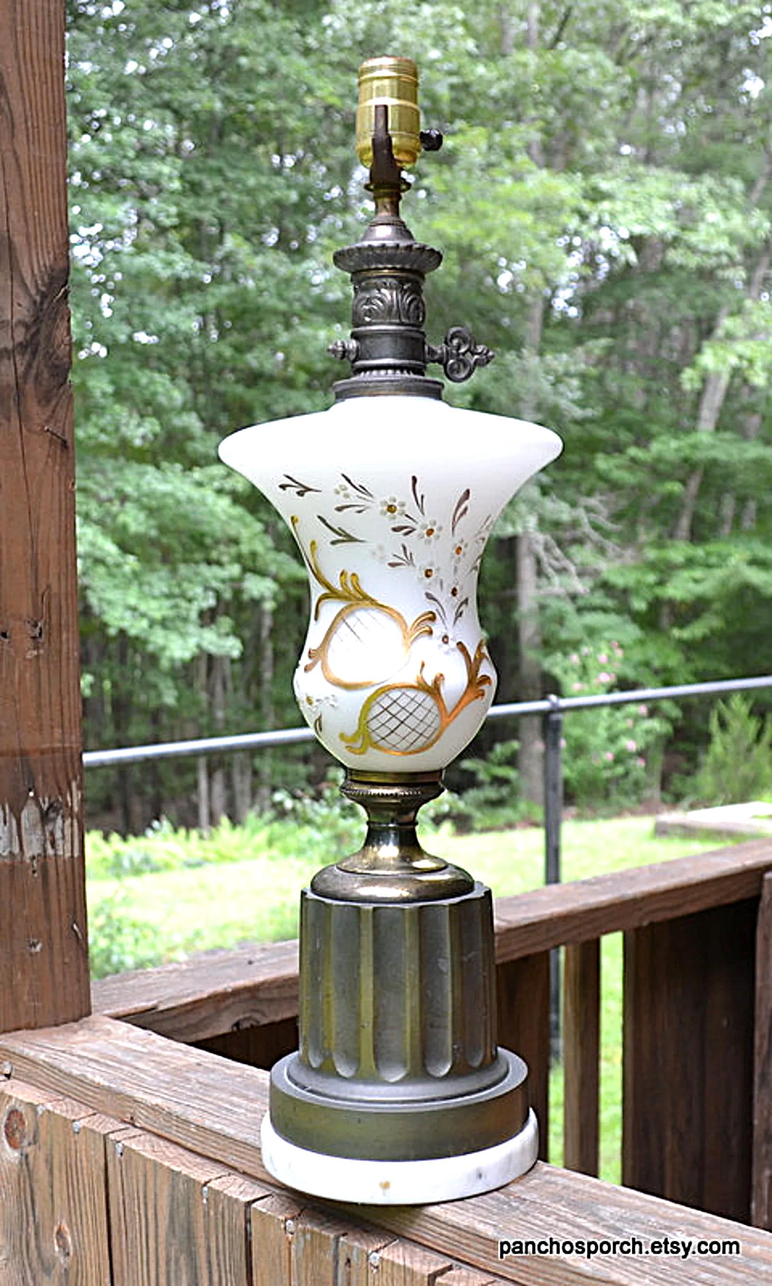 お待たせ! Marble Flower Vintage Lamp Etsy - その他