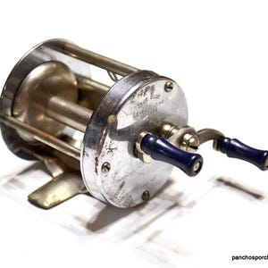 Vintage Shakespeare True Blue Fishing Reel 1956 Model MF Fisherman Estate Fishing Gear Tackle Box Find Made in USA PanchosPorch