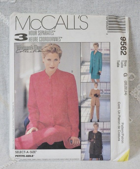 Sizes 20-22-24 UNCUT McCall's 5605 Cut to Fit Separates