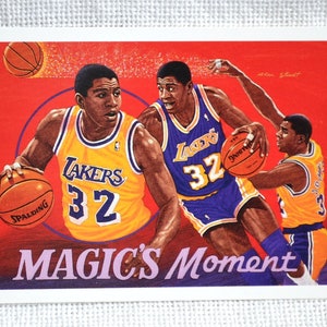 Carte de basket-ball Magic Johnson 1992 Upper Deck No 29 Moments magiques, souvenirs de sport vintage à collectionner PanchosPorch