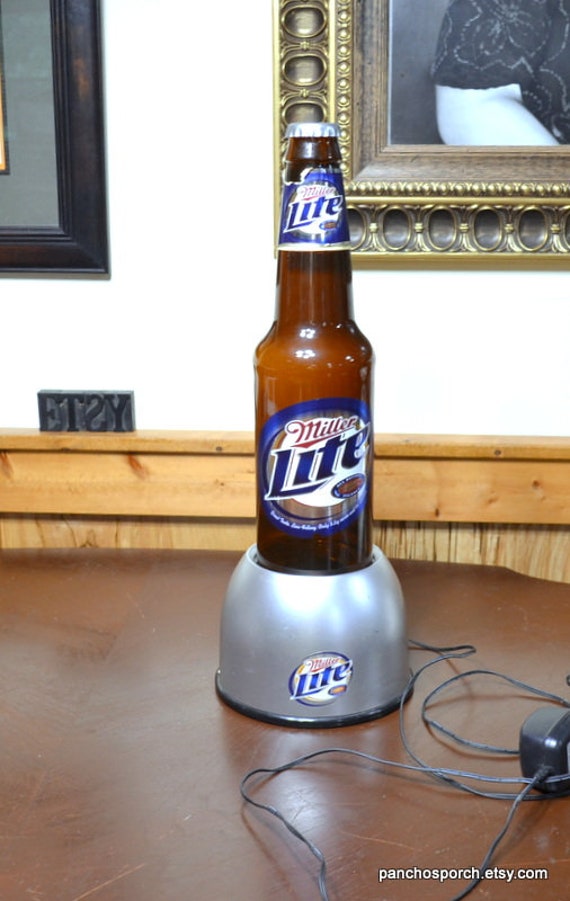 Vintage Miller Lite Beer Lamp Bottle Shaped Bubbler Lamp Man Etsy