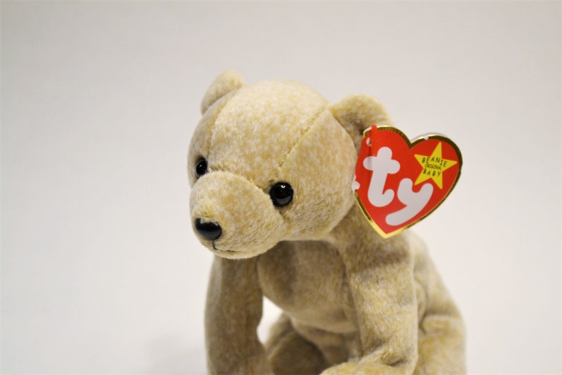 Vintage Ty Almond Beanie Baby Plush Toy Brown Bear Collectible Etsy
