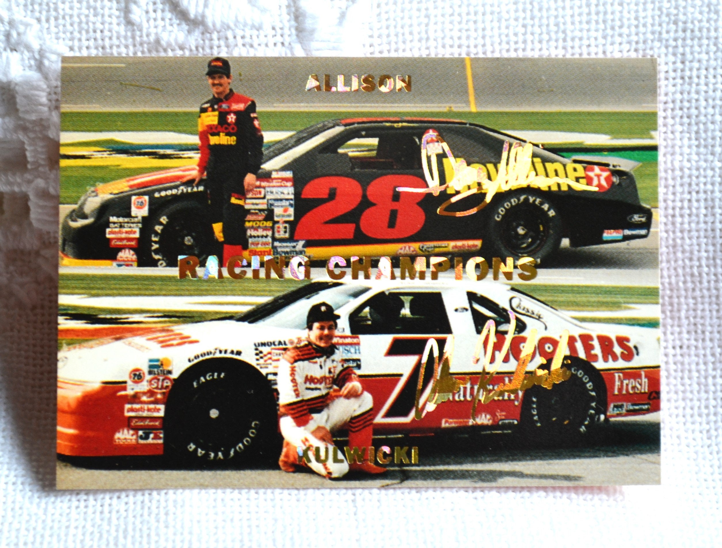 Vintage Davey Allison Alan Kulwicki Racing Card: NASCAR