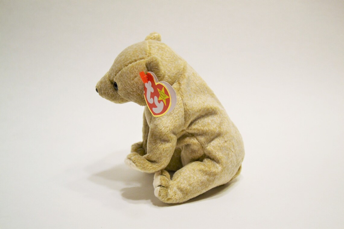 Vintage Ty Almond Beanie Baby Plush Toy Brown Bear Collectible Etsy
