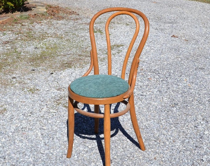Vintage Style Bentwood Bistro Chair Upholstered Seat Etsy