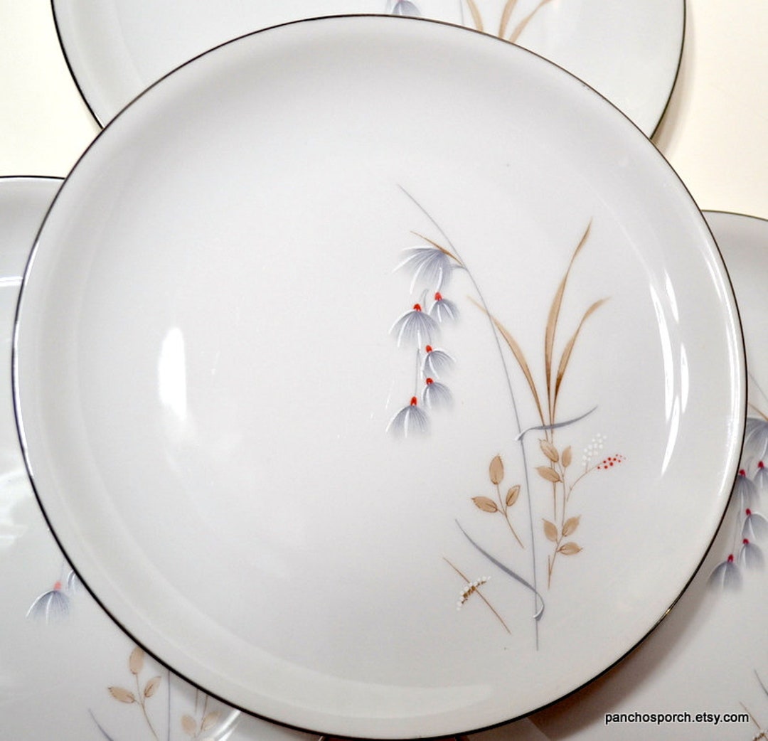 Vintage Saladmaster Fantasy Salad Plate Set of 4 Gray Tan Etsy