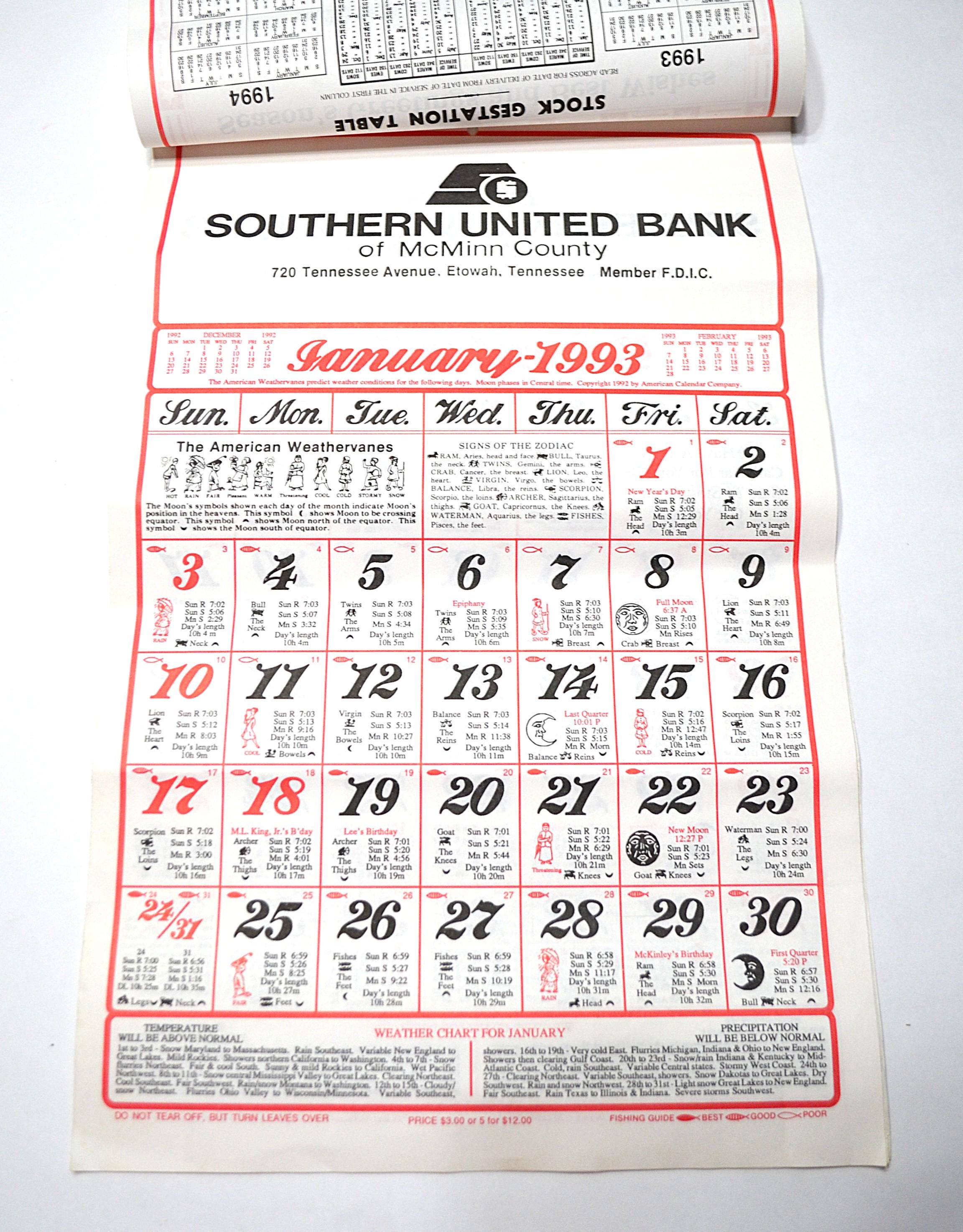 Vintage Bank Calendar - Etsy